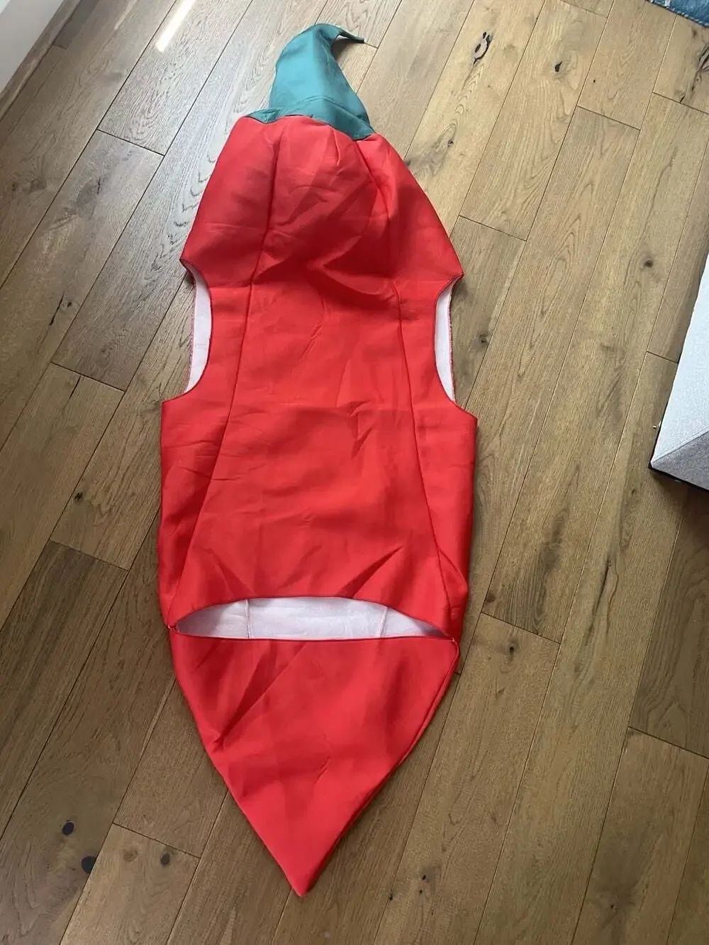 Adult Red Chili Pepper Costume Halloween Bodysuit One Size Food GUC
